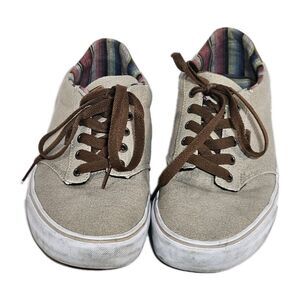 Vans Shoes Deluxe Comfort Plaid Insole Mens Size 10 Brown Beige